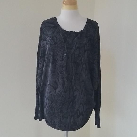 BCBGMaxazaria OS grey combo loose fit sweater/top - Picture 1 of 8